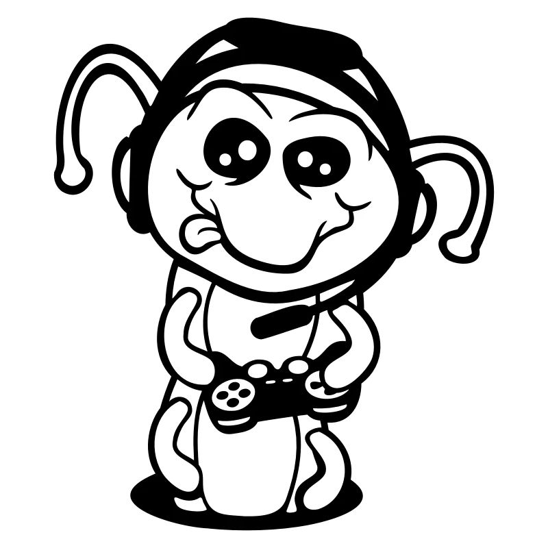 Gamer Caterpillar Nerd Gaming Controller Console Game