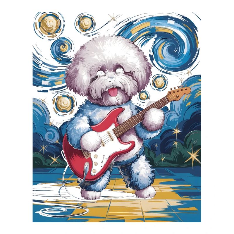 Starry Night Bichon Frise