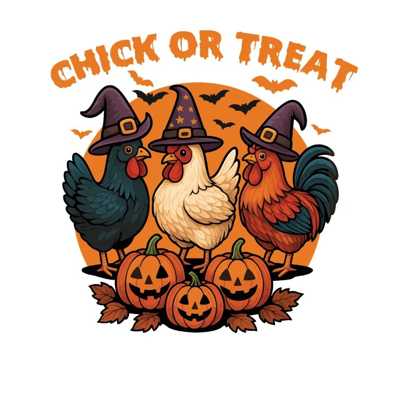 Küken oder Leckerli Gruseliges Halloween-Huhn