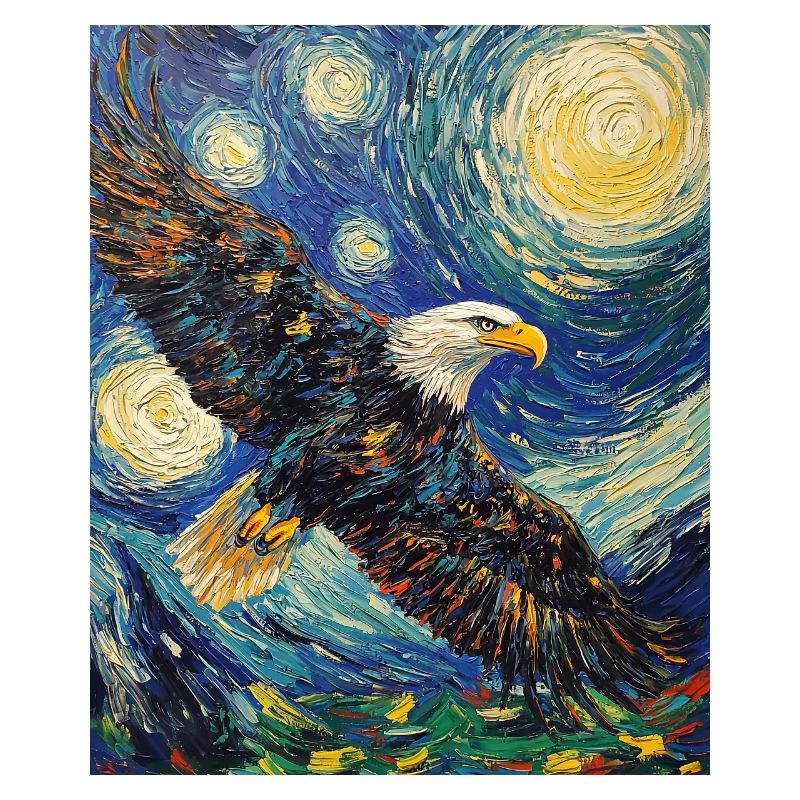 Eagle Bird Van Gogh Style Starry Night