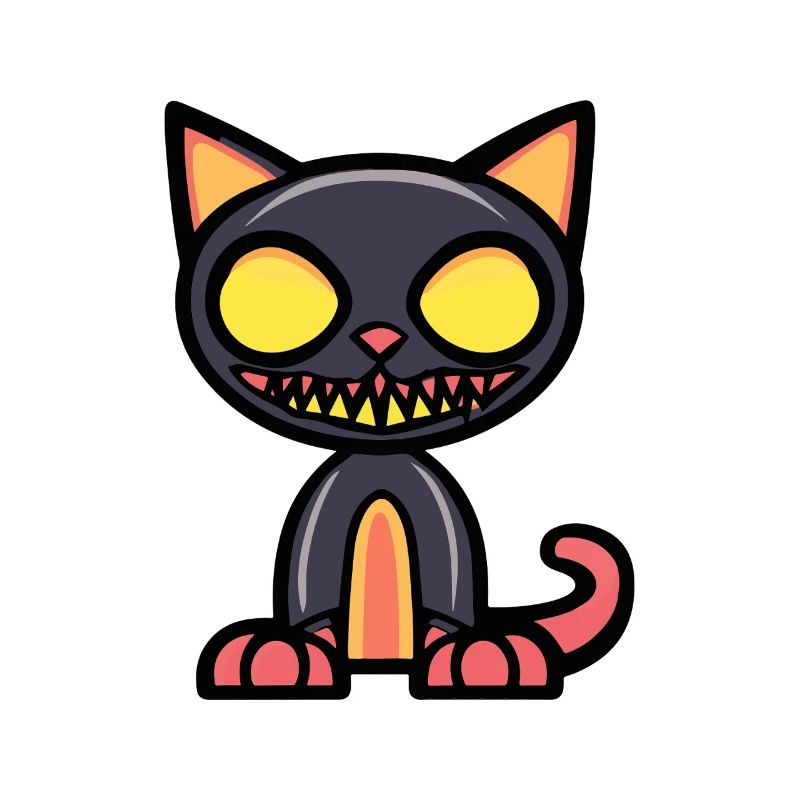 Cat Halloween Comic Funny