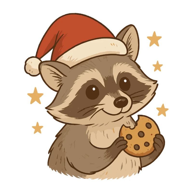 raton laveur de Noël avec biscuit