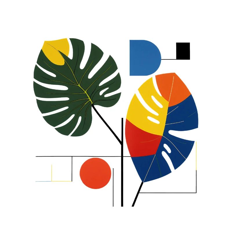Vivid Tropical Leaf Montage