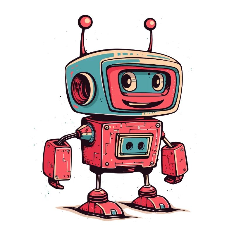 Retro Robot Cartoon