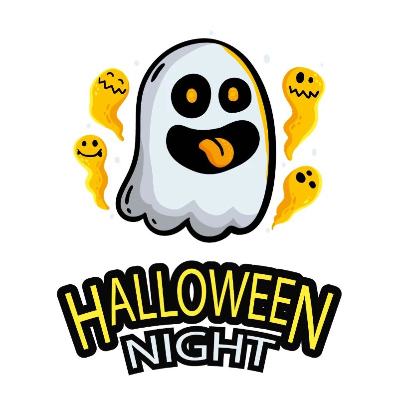 Cute Haunted Ghost Halloween Night