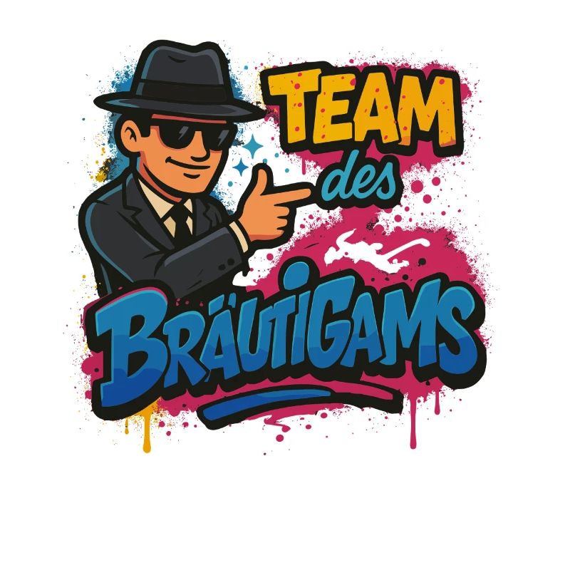 Team des Brautigams Graffiti