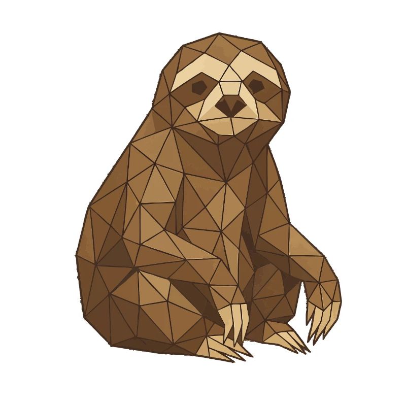 Geometric Sloth Low-Poly