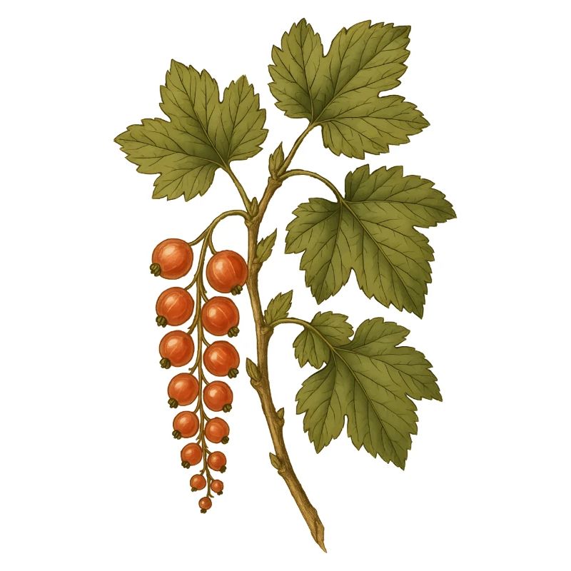 Rote Johannisbeere Botanische Vintage-Kunst