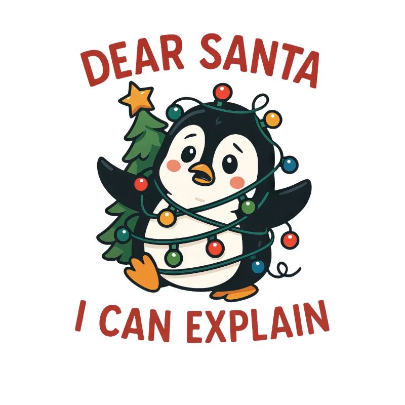 Cute Penguin Christmas Tree Christmas Light Fun
