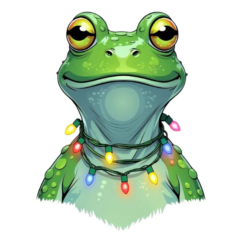 Lichterfrosch mit Weihnachtskette