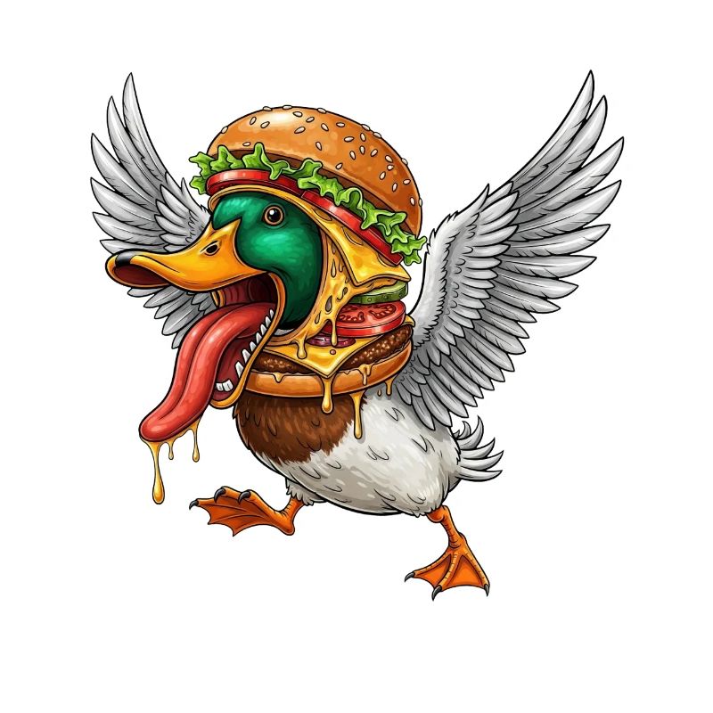 Funny Halloween Duck Burger Cheeseburger Monster