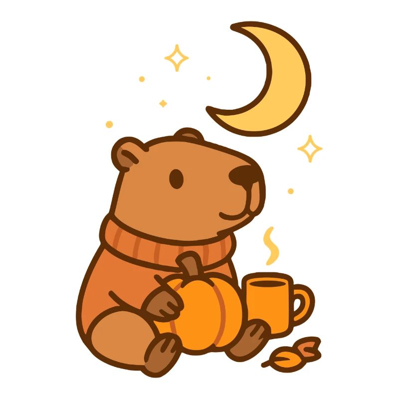 Capybara à la citrouille – Ambiance d’automne chaleureuse