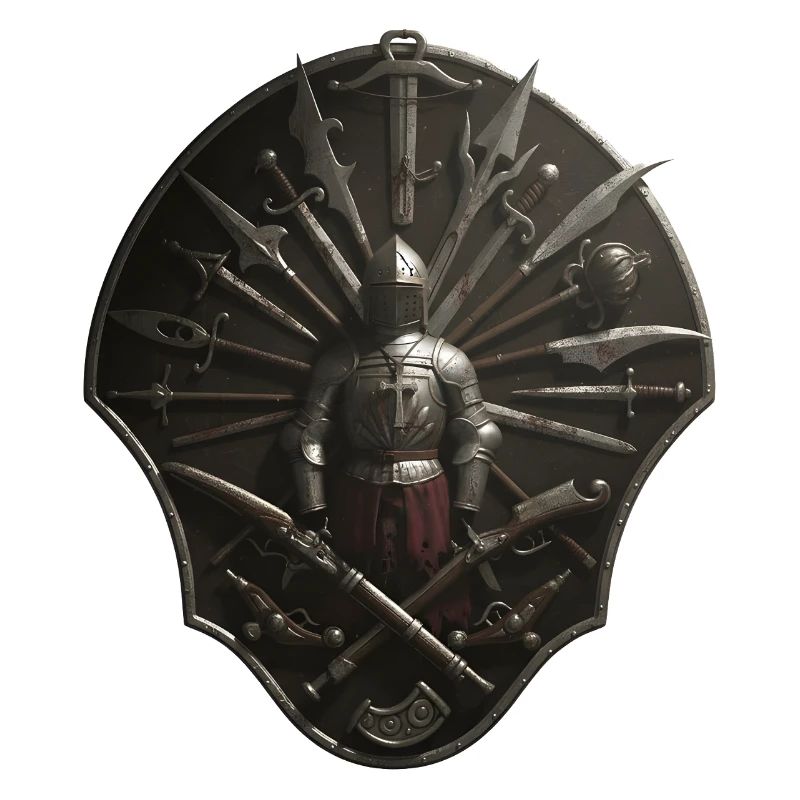 Crusader Shield Circle with Weapons