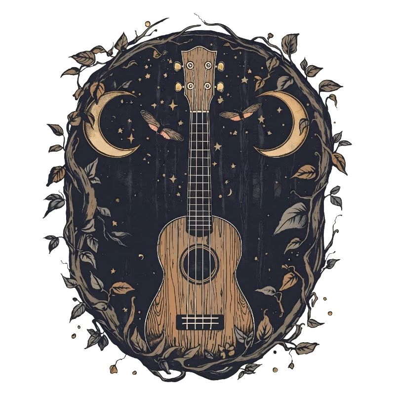 Gothic Uke with Moon Moth