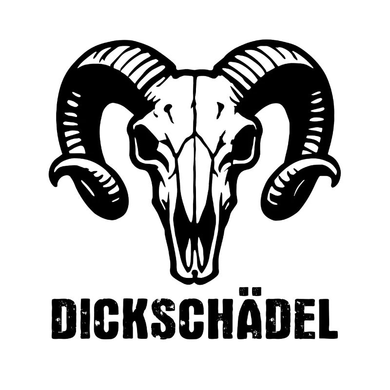 Widderkopf Schädel mit Hörnern - Dickschädel