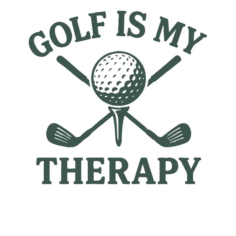 Golf Is My Therapy Golf Ball Golfer Fun