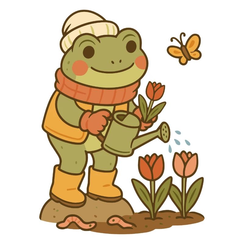 Grenouille printanière – Jardin de fleurs Frogcore