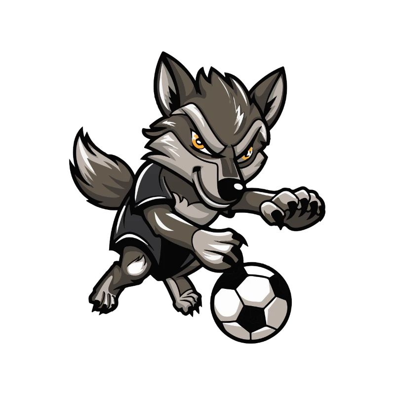 Wolfsoccer Animierter Wolf