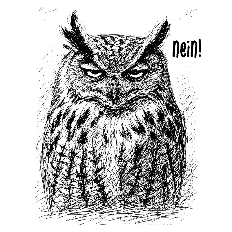 Müde Eule - Nein