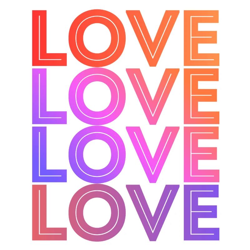 LOVE Text Font Design Gradient Typo