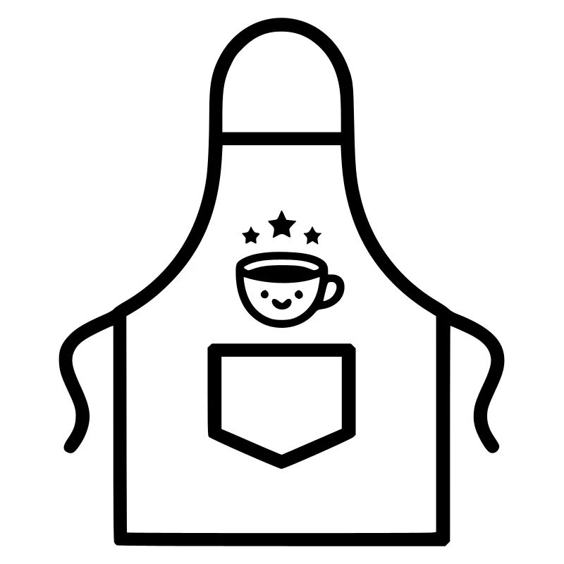 Cute Barista Apron Kawaii Vector