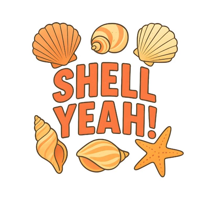 Shell yes! Seashell Beach Saying Design