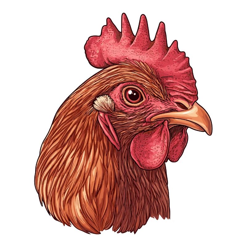 Visage de poulet dans le style pop art