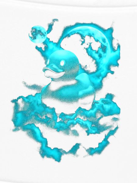 Neon-Raumente über blauer Wolke