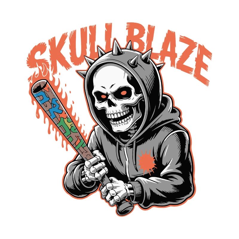 Skull Blaze Graffiti-Schädel