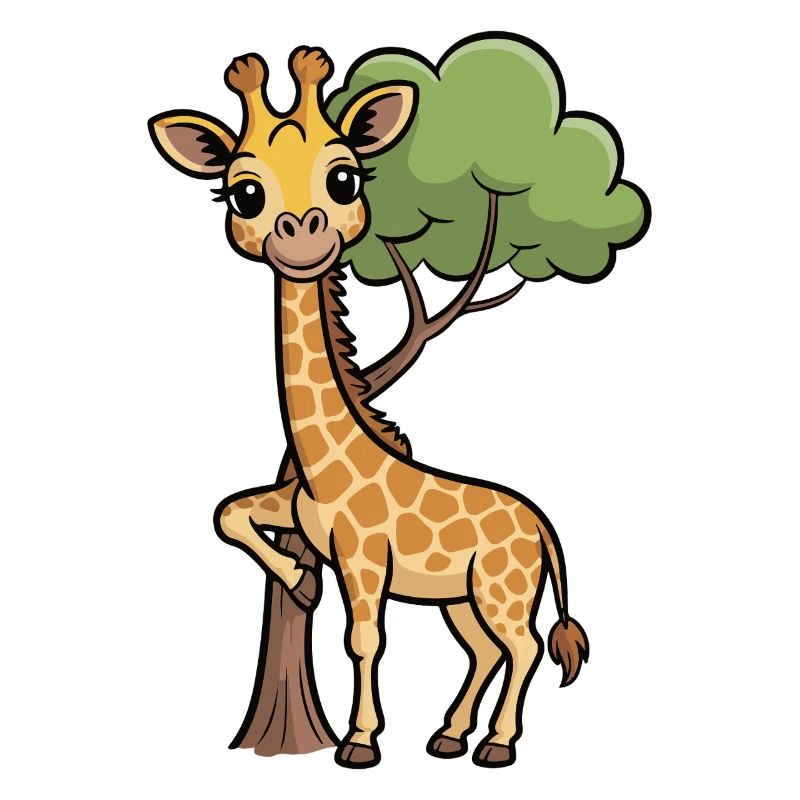 Kuschelige Giraffe im Wald