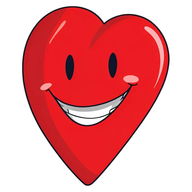 Cheerful heart with a smile