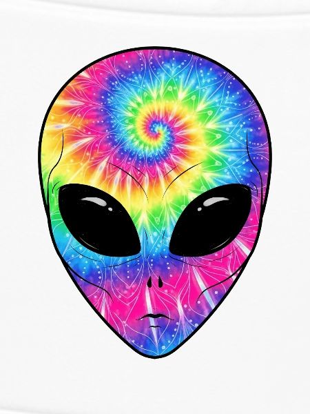 Psychedelisches Batik-Alien-Gesicht
