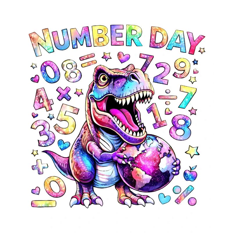 Dino Number Day Rainbow