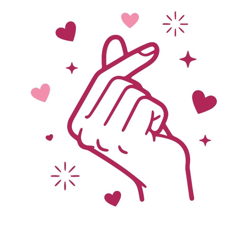 Kpop Musique coréenne Doigts mignons Cœur Amour Corée