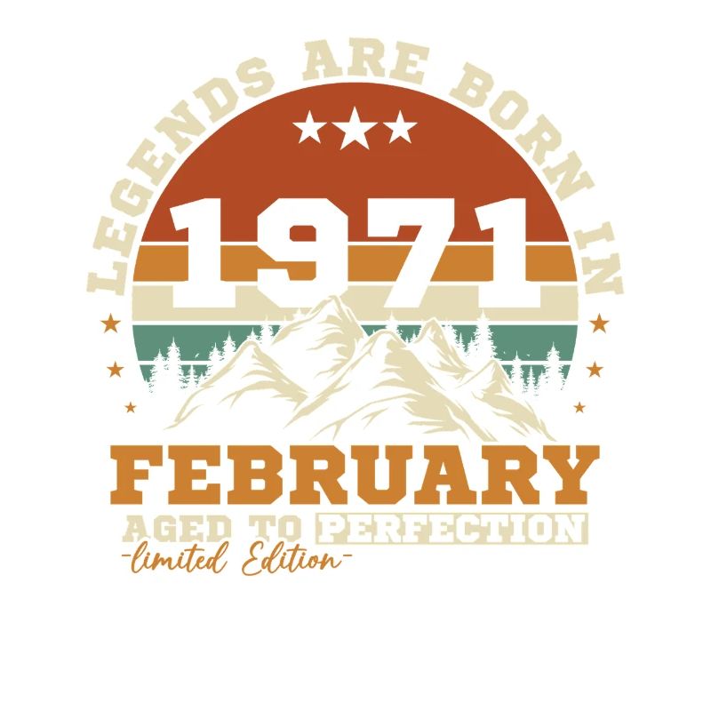 Februar 1971 Vintage-Retro-Geburtstagsgeschenk