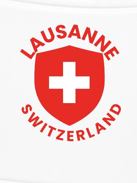 Lausanner Schild mit Schweizer Flagge