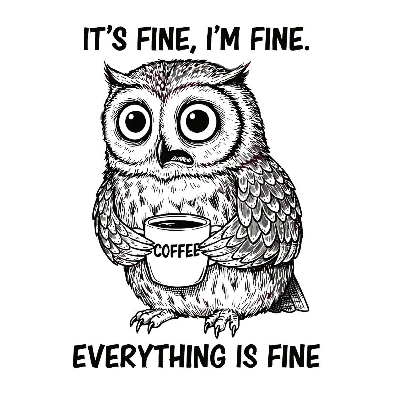 Its Fine Im Fine Kaffee Eule