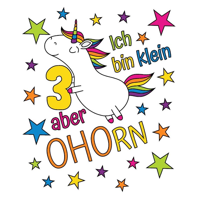 3 Jahre Mädchen Einhorn Ich bin klein aber ohorn