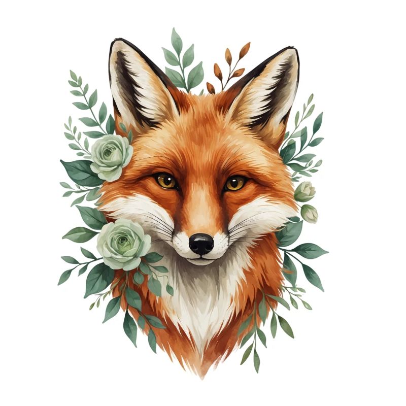 Fuchs im Blütenkranz