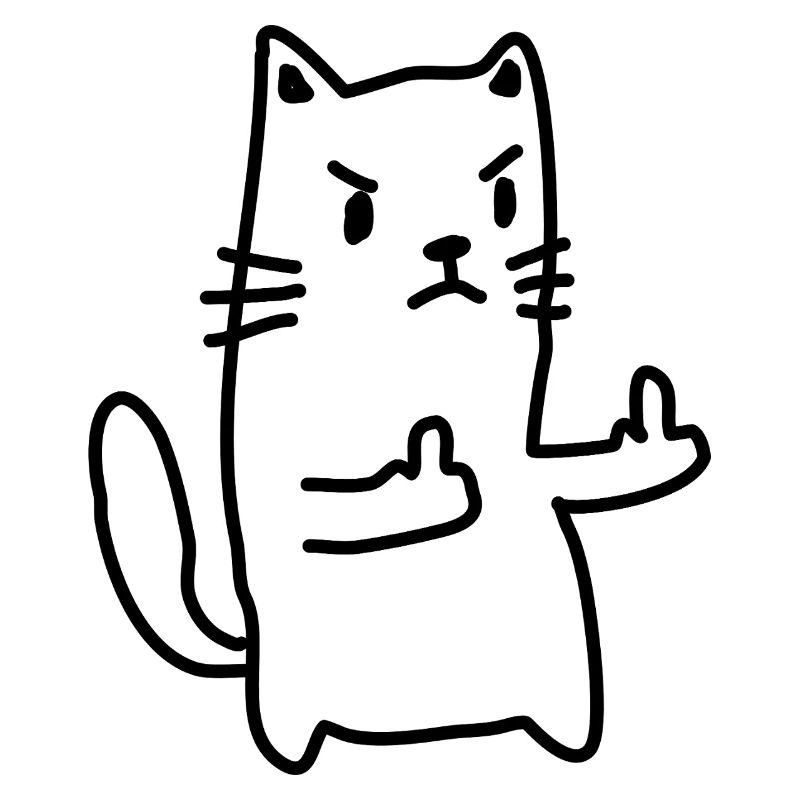 Katze Mittelfinger