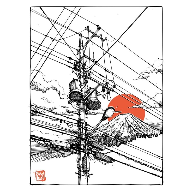 Japan Fuji Powerlines