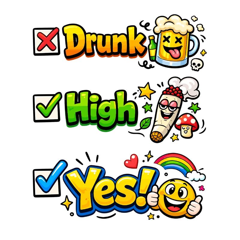 Fröhliche Party-Check Sticker