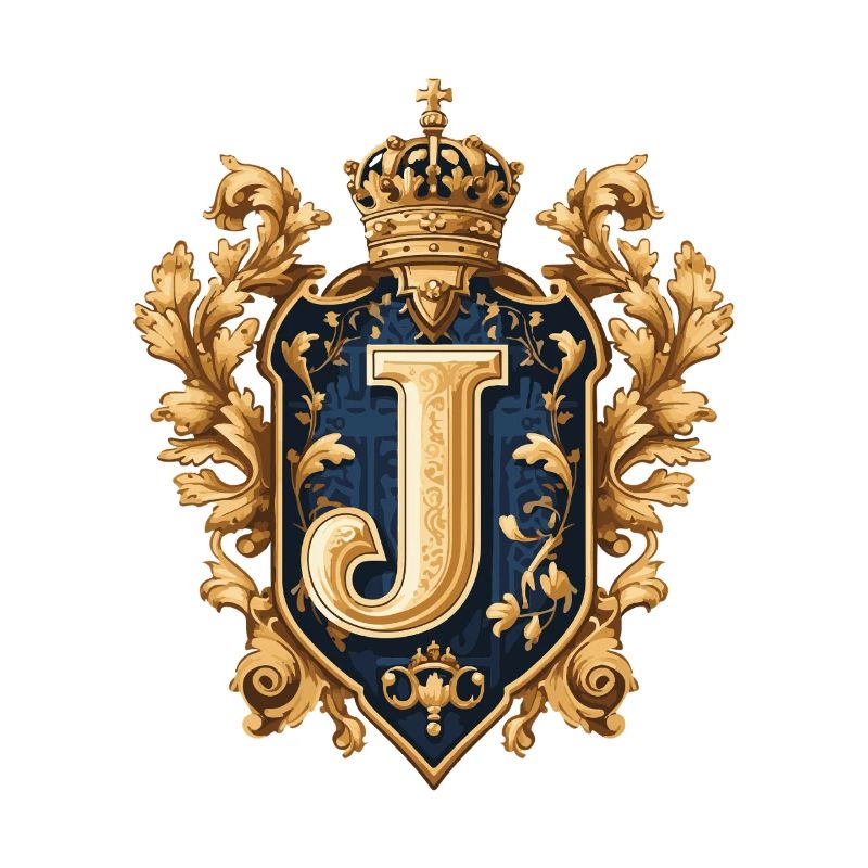 J Letter Name Crown