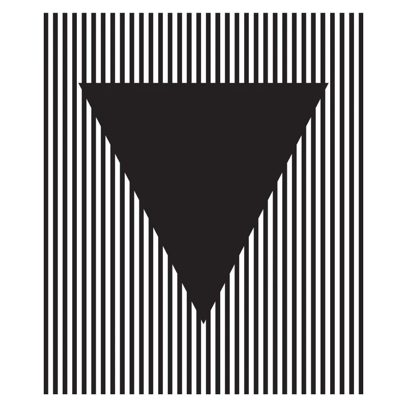 Triangle inversé sur champ rayé