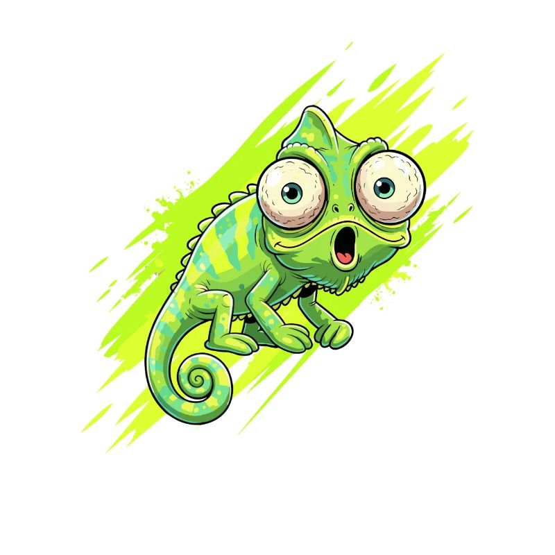Neon Chameleon Splash