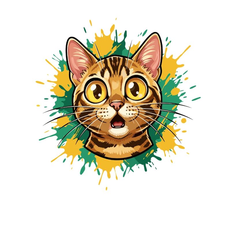 Illustration de l’explosion de couleur de la tête de chat
