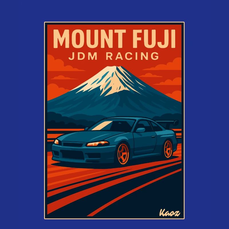 Affiche de course JDM du mont Fuji
