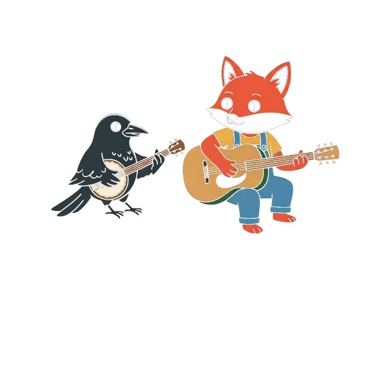 Fox Guitar Crow