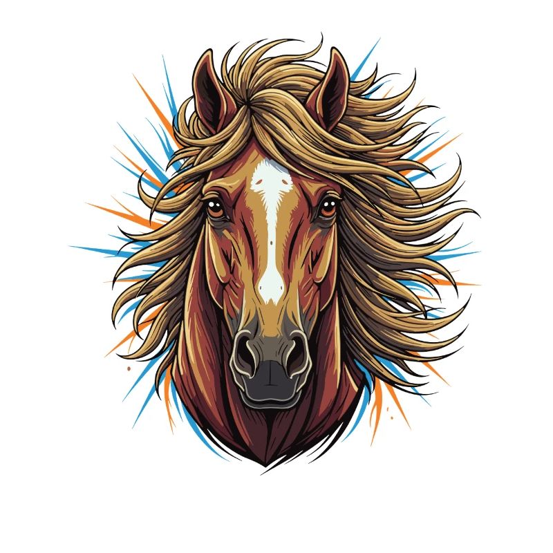 Explosion néon de tête de cheval