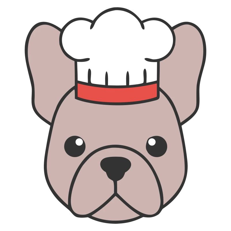 Frenchie Chef Hat Head Logo